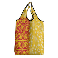 Kahili Quilt Hawaii Grocery Bag Tropical Flower Seamless Half Style