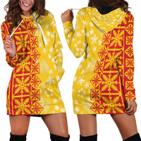Kahili Quilt Hawaii Hoodie Dress Tropical Flower Seamless Half Style