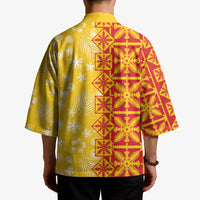 Kahili Quilt Hawaii Kimono Tropical Flower Seamless Half Style