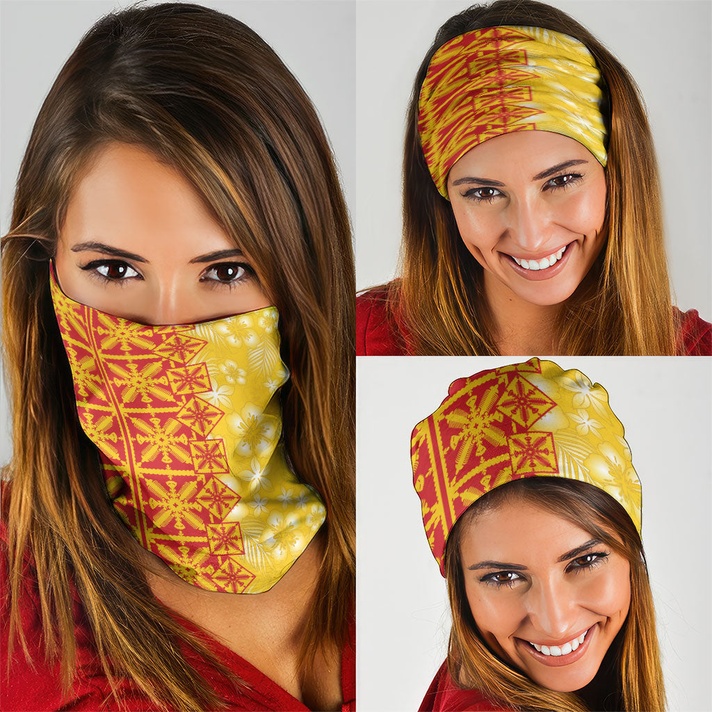 Kahili Quilt Hawaii Neck Gaiter Tropical Flower Seamless Half Style LT14 - Polynesian Pride