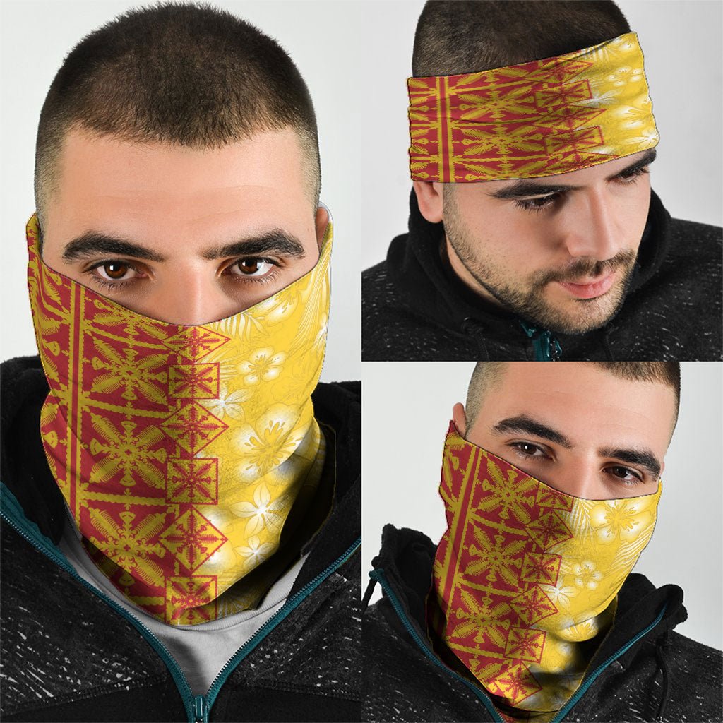 Kahili Quilt Hawaii Neck Gaiter Tropical Flower Seamless Half Style LT14 - Polynesian Pride