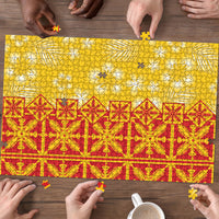 Kahili Quilt Hawaii Puzzle Tropical Flower Seamless Half Style