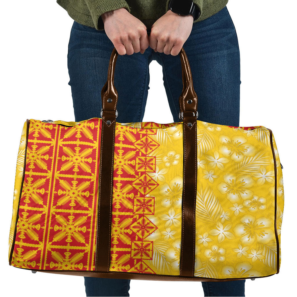 Kahili Quilt Hawaii Travel Bag Tropical Flower Seamless Half Style