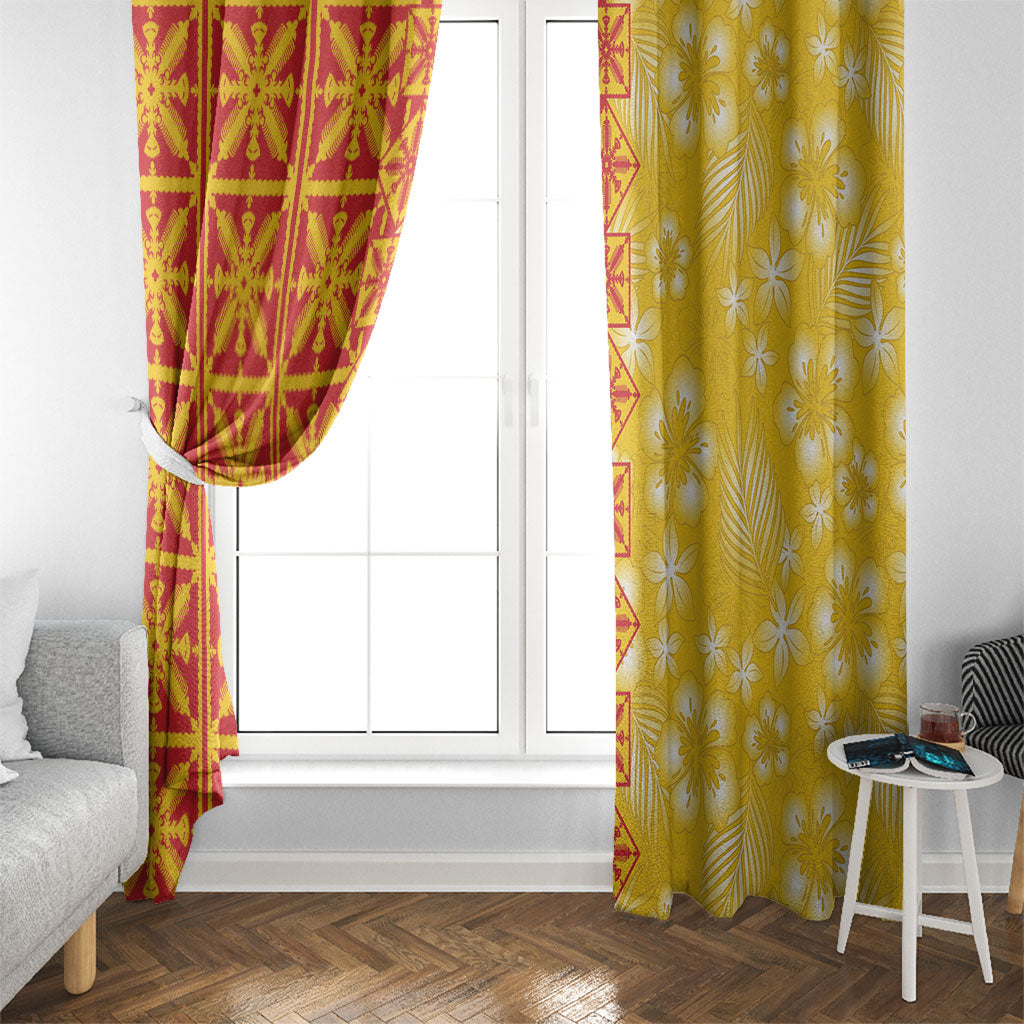 Kahili Quilt Hawaii Window Curtain Tropical Flower Seamless Half Style