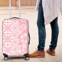 Pastel Pink Kahili Quilt Hawaii Luggage Cover Tropical Flower Seamless Half Style
