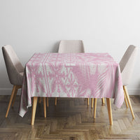 Pastel Pink Kahili Quilt Hawaii Tablecloth Tropical Flower Seamless Half Style