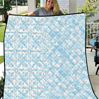 Pastel Blue Kahili Quilt Hawaii Quilt Tropical Flower Seamless Half Style