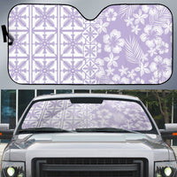 Pastel Purple Kahili Quilt Hawaii Auto Sun Shade Tropical Flower Seamless Half Style
