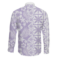 Pastel Purple Kahili Quilt Hawaii Family Matching Mermaid Dress and Hawaiian Shirt Tropical Flower Seamless Half Style LT14 - Polynesian Pride