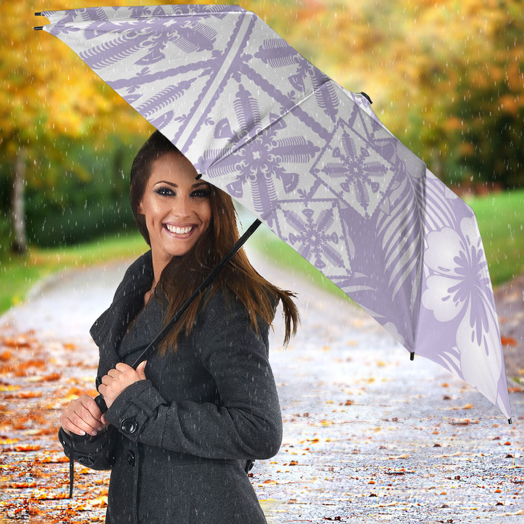 Pastel Purple Kahili Quilt Hawaii Umbrella Tropical Flower Seamless Half Style