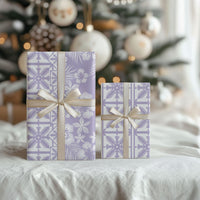 Pastel Purple Kahili Quilt Hawaii Wrapping Paper Tropical Flower Seamless Half Style