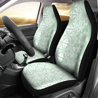 Pastel Green Kahili Quilt Hawaii Car Seat Cover Tropical Flower Seamless Half Style