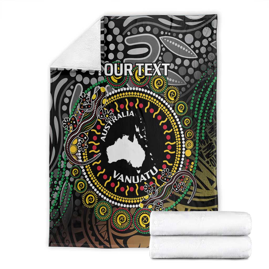 Personalised Australia And Vanuatu Blanket Aboriginal Lizard Polynesia Ni-Van Pig Tusk