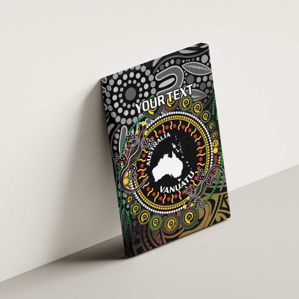 Personalised Australia And Vanuatu Canvas Wall Art Aboriginal Lizard Polynesia Ni-Van Pig Tusk