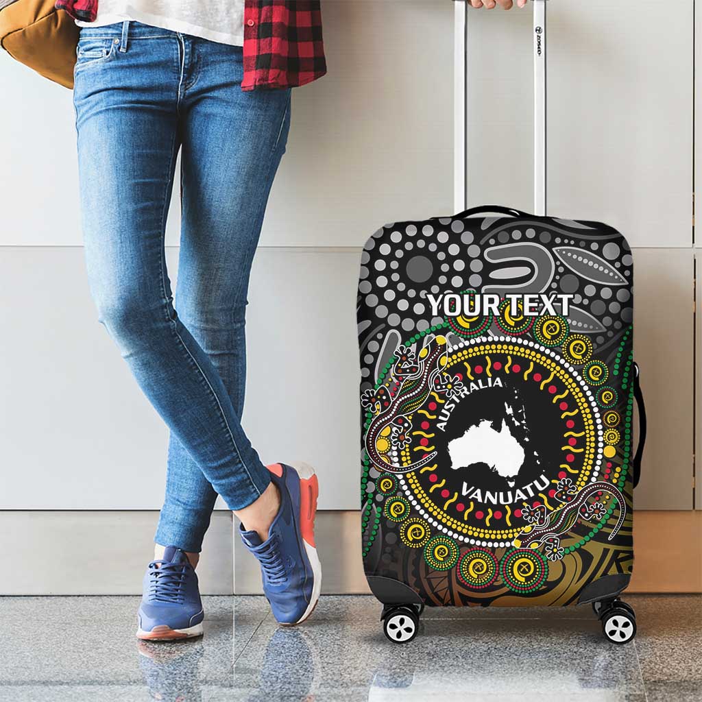 Personalised Australia And Vanuatu Luggage Cover Aboriginal Lizard Polynesia Ni-Van Pig Tusk