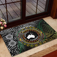 Personalised Australia And Vanuatu Rubber Doormat Aboriginal Lizard Polynesia Ni-Van Pig Tusk