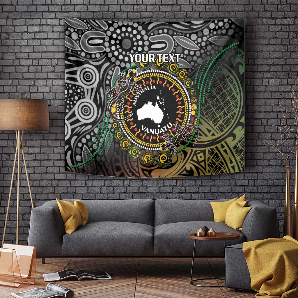 Personalised Australia And Vanuatu Tapestry Aboriginal Lizard Polynesia Ni-Van Pig Tusk