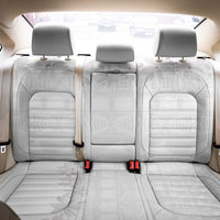 Tokelau White Sunday Back Car Seat Cover Polynesian Pattern Gardenia Thunbergia