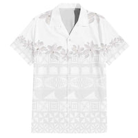 Tokelau White Sunday Family Matching Long Sleeve Bodycon Dress and Hawaiian Shirt Polynesian Pattern Gardenia Thunbergia LT14 Dad's Shirt - Short Sleeve White - Polynesian Pride