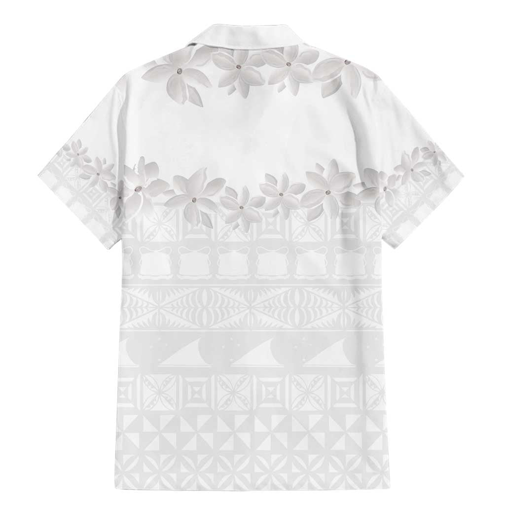 Tokelau White Sunday Family Matching Mermaid Dress and Hawaiian Shirt Polynesian Pattern Gardenia Thunbergia LT14 - Polynesian Pride