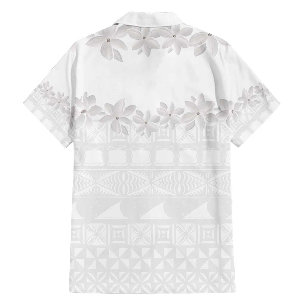 Tokelau White Sunday Family Matching Tank Maxi Dress and Hawaiian Shirt Polynesian Pattern Gardenia Thunbergia LT14 - Polynesian Pride