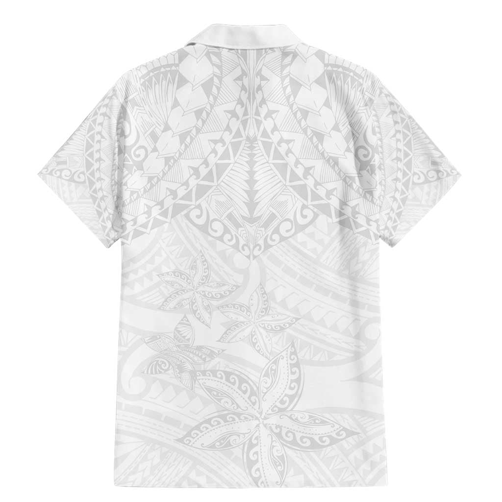 American Samoa White Sunday Family Matching Mermaid Dress and Hawaiian Shirt Lotu Tamaiti Plumeria With Samoan Pattern LT14 - Polynesian Pride