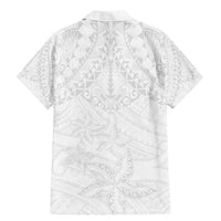 American Samoa White Sunday Family Matching Mermaid Dress and Hawaiian Shirt Lotu Tamaiti Plumeria With Samoan Pattern LT14 - Polynesian Pride