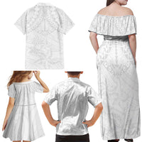 American Samoa White Sunday Family Matching Off Shoulder Maxi Dress and Hawaiian Shirt Lotu Tamaiti Plumeria With Samoan Pattern LT14 - Polynesian Pride