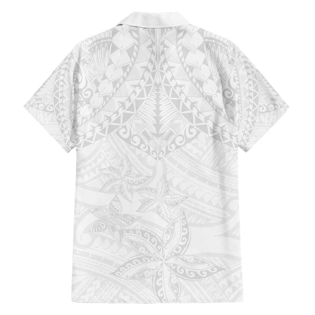 American Samoa White Sunday Family Matching Off Shoulder Maxi Dress and Hawaiian Shirt Lotu Tamaiti Plumeria With Samoan Pattern LT14 - Polynesian Pride