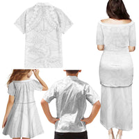 American Samoa White Sunday Family Matching Puletasi and Hawaiian Shirt Lotu Tamaiti Plumeria With Samoan Pattern LT14 - Polynesian Pride