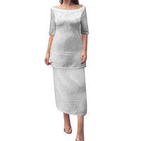 American Samoa White Sunday Family Matching Puletasi and Hawaiian Shirt Lotu Tamaiti Plumeria With Samoan Pattern LT14 Mom's Dress White - Polynesian Pride