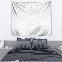 American Samoa White Sunday Tapestry Lotu Tamaiti Plumeria With Samoan Pattern