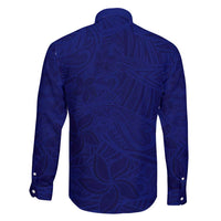 Blue Polynesia Family Matching Long Sleeve Bodycon Dress and Hawaiian Shirt Polynesian Pattern Mix Plumeria LT14 - Polynesian Pride