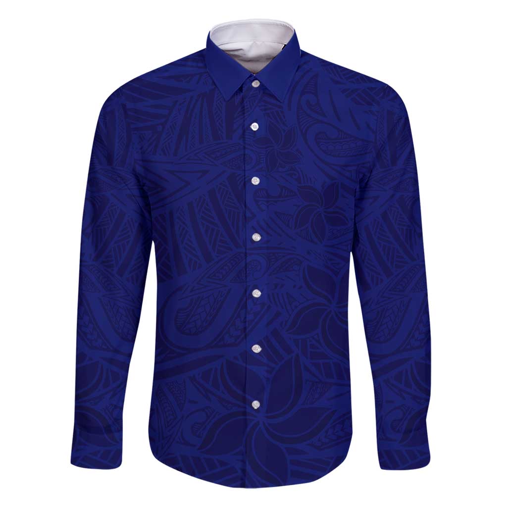 Blue Polynesia Family Matching Mermaid Dress and Hawaiian Shirt Polynesian Pattern Mix Plumeria