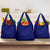 Blue Polynesia Grocery Bag Polynesian Pattern Mix Plumeria