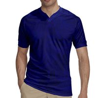 Blue Polynesia Rugby Jersey Polynesian Pattern Mix Plumeria