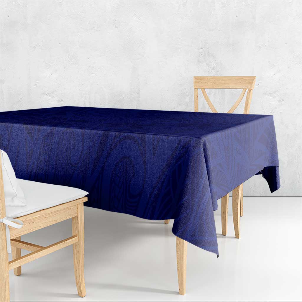 Blue Polynesia Tablecloth Polynesian Pattern Mix Plumeria