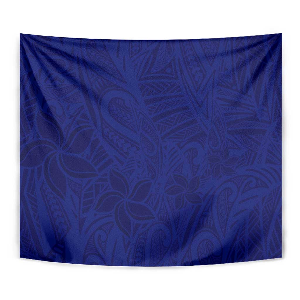 Blue Polynesia Tapestry Polynesian Pattern Mix Plumeria