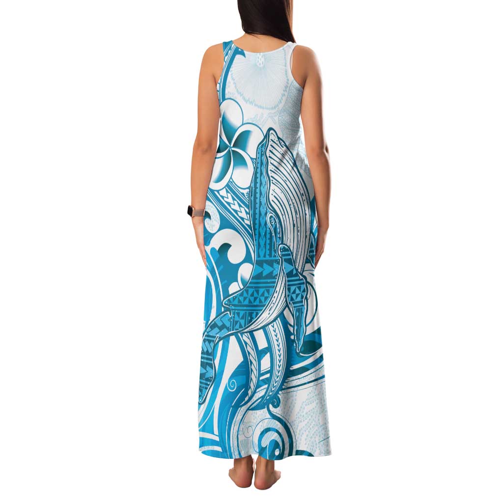 Blue Hawaii Humpback Whale Family Matching Tank Maxi Dress and Hawaiian Shirt Polynesian Tribal Ocean Vibes LT14 - Polynesian Pride