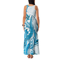 Blue Hawaii Humpback Whale Family Matching Tank Maxi Dress and Hawaiian Shirt Polynesian Tribal Ocean Vibes LT14 - Polynesian Pride