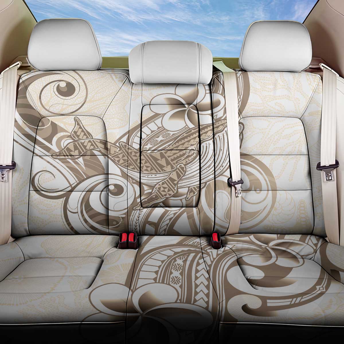 Brown Hawaii Humpback Whale Back Car Seat Cover Polynesian Tribal Ocean Vibes LT14 One Size Brown - Polynesian Pride