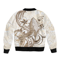 Brown Hawaii Humpback Whale Bomber Jacket Polynesian Tribal Ocean Vibes