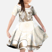Brown Hawaii Humpback Whale Family Matching Mermaid Dress and Hawaiian Shirt Polynesian Tribal Ocean Vibes LT14 Daughter's Dress Brown - Polynesian Pride