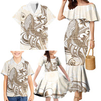 Brown Hawaii Humpback Whale Family Matching Mermaid Dress and Hawaiian Shirt Polynesian Tribal Ocean Vibes LT14 - Polynesian Pride