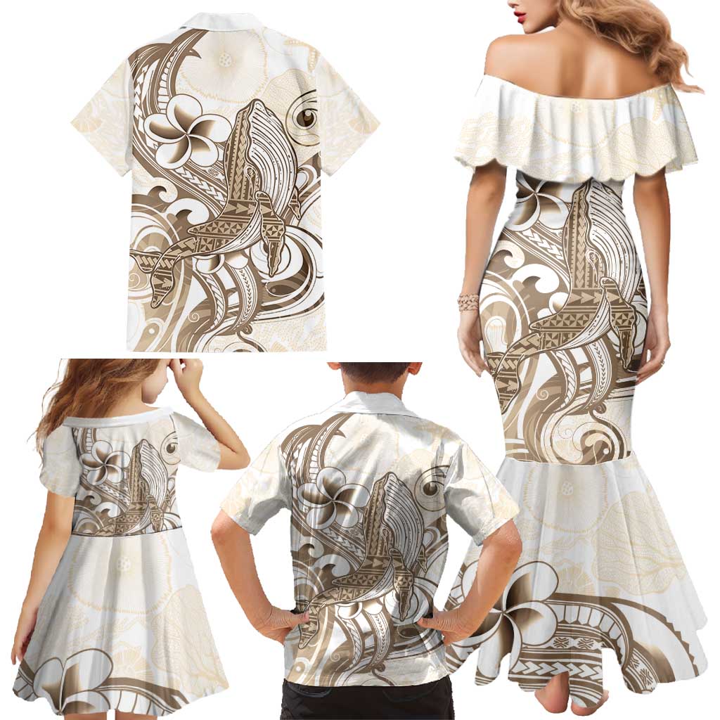 Brown Hawaii Humpback Whale Family Matching Mermaid Dress and Hawaiian Shirt Polynesian Tribal Ocean Vibes LT14 - Polynesian Pride