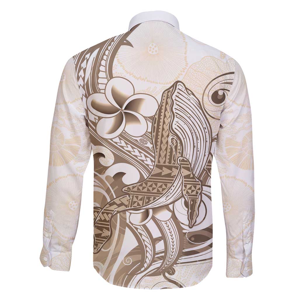 Brown Hawaii Humpback Whale Family Matching Off Shoulder Maxi Dress and Hawaiian Shirt Polynesian Tribal Ocean Vibes LT14 - Polynesian Pride