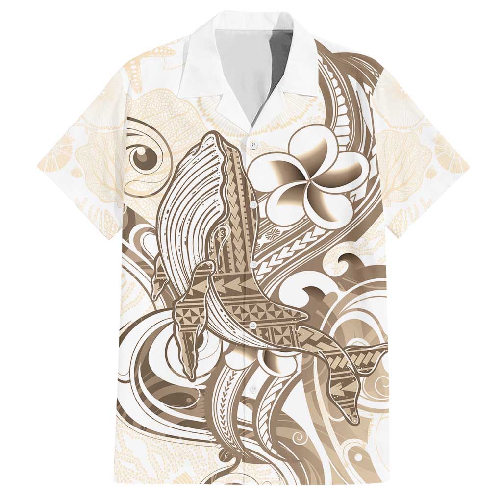 Brown Hawaii Humpback Whale Family Matching Short Sleeve Bodycon Dress and Hawaiian Shirt Polynesian Tribal Ocean Vibes LT14 Dad's Shirt - Short Sleeve Brown - Polynesian Pride