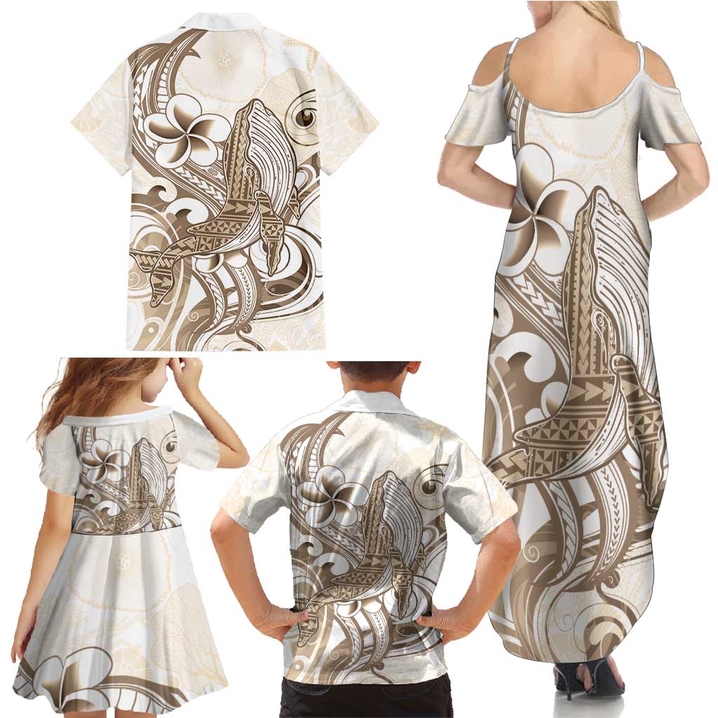 Brown Hawaii Humpback Whale Family Matching Summer Maxi Dress and Hawaiian Shirt Polynesian Tribal Ocean Vibes LT14 - Polynesian Pride