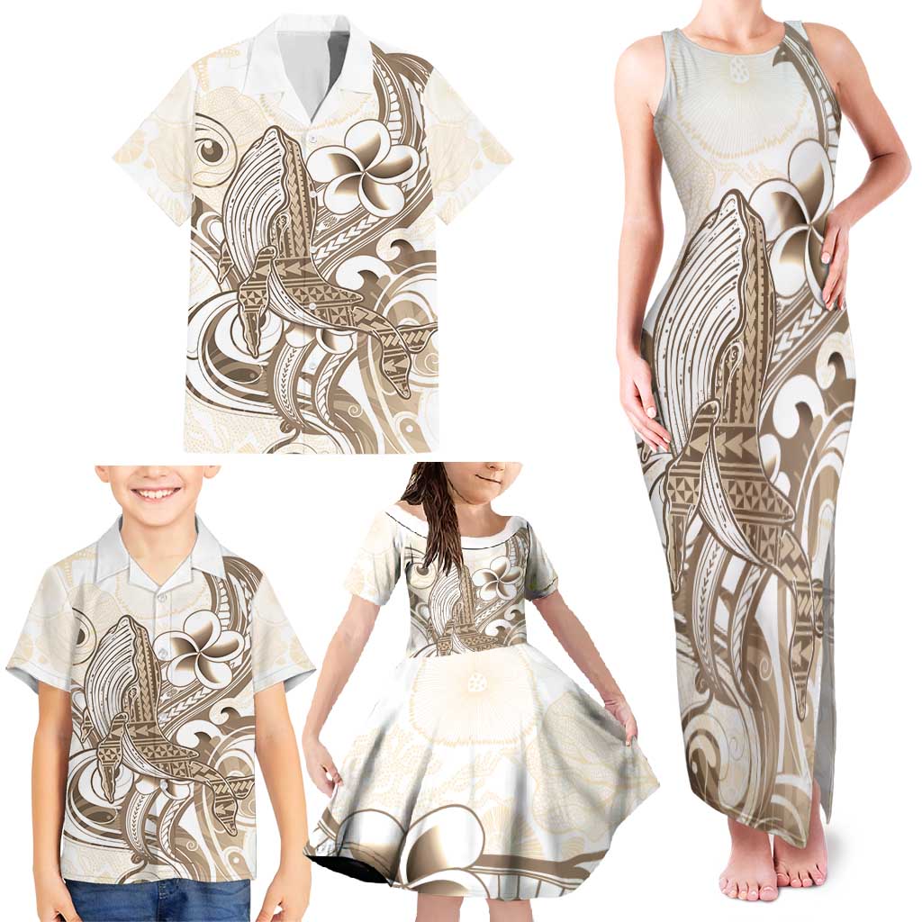 Brown Hawaii Humpback Whale Family Matching Tank Maxi Dress and Hawaiian Shirt Polynesian Tribal Ocean Vibes LT14 - Polynesian Pride