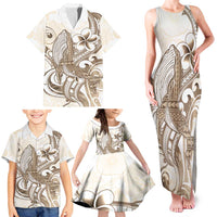 Brown Hawaii Humpback Whale Family Matching Tank Maxi Dress and Hawaiian Shirt Polynesian Tribal Ocean Vibes LT14 - Polynesian Pride